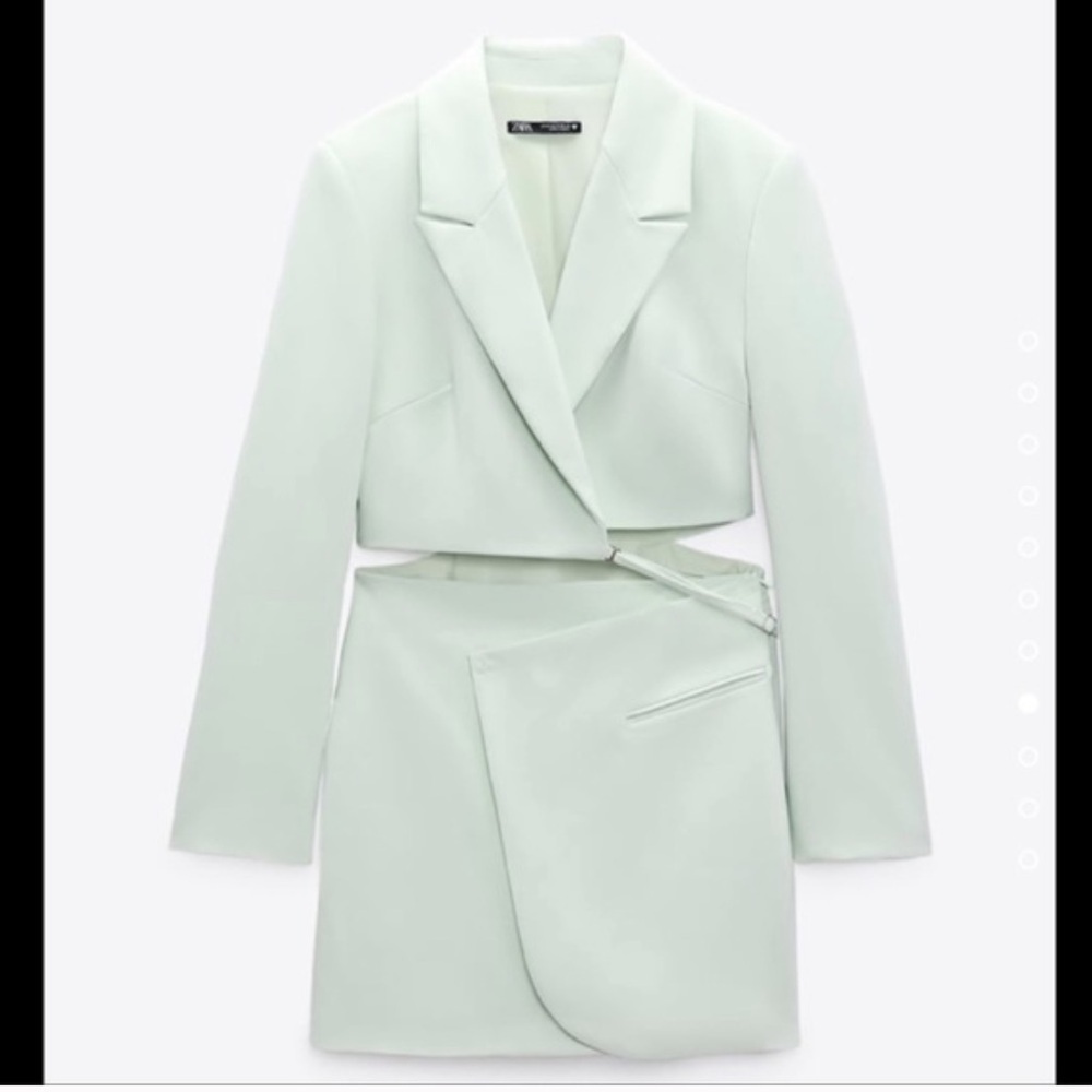 Zara NWT cut out blazer dress pastel green 3067/204 - Picture 4 of 9
